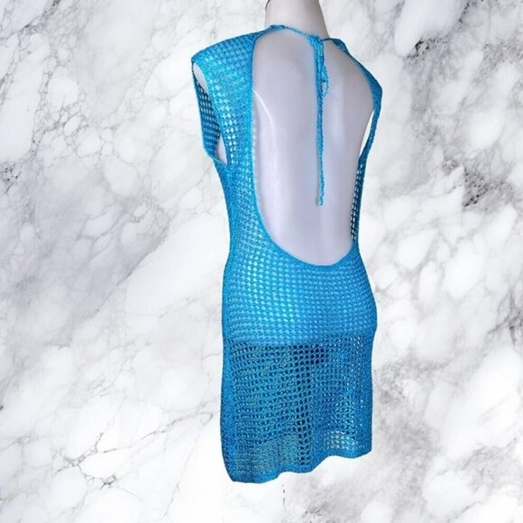 H:ours Hyde Sequin Knit Mini Dress - Blue - Picture 7 of 12